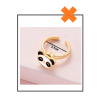 Fidget panda ring zwart/wit